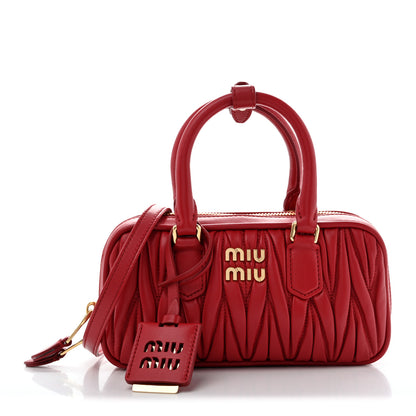 Miu Miu Nappa Matelasse Regular Arcadie Top Handle Bag Rosso 1 of 9