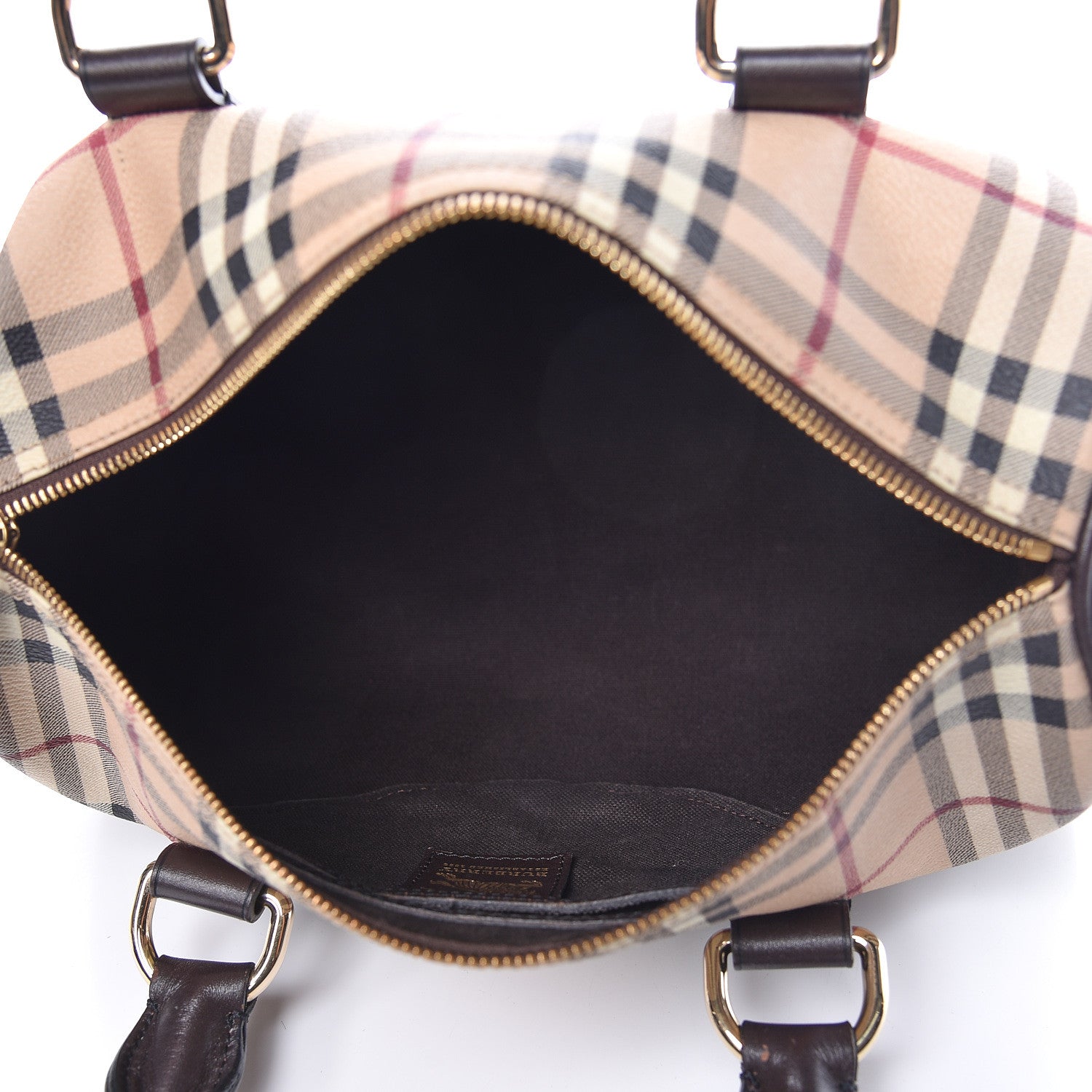 Burberry Haymarket Check Small Chester Bowling Bag Chocolate 5 of 12