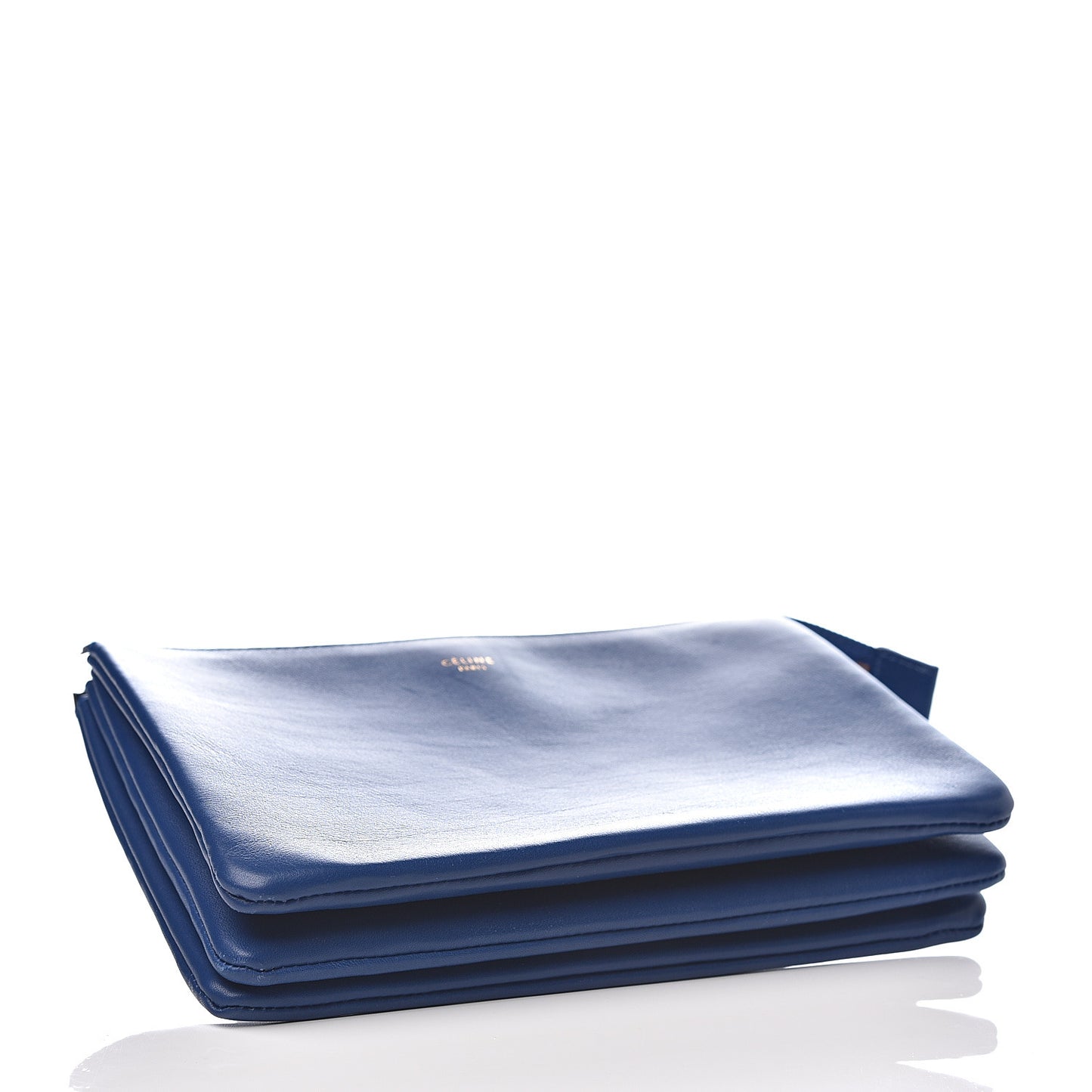 Lambskin Solo Trio Cosmetic Pouch Indigo