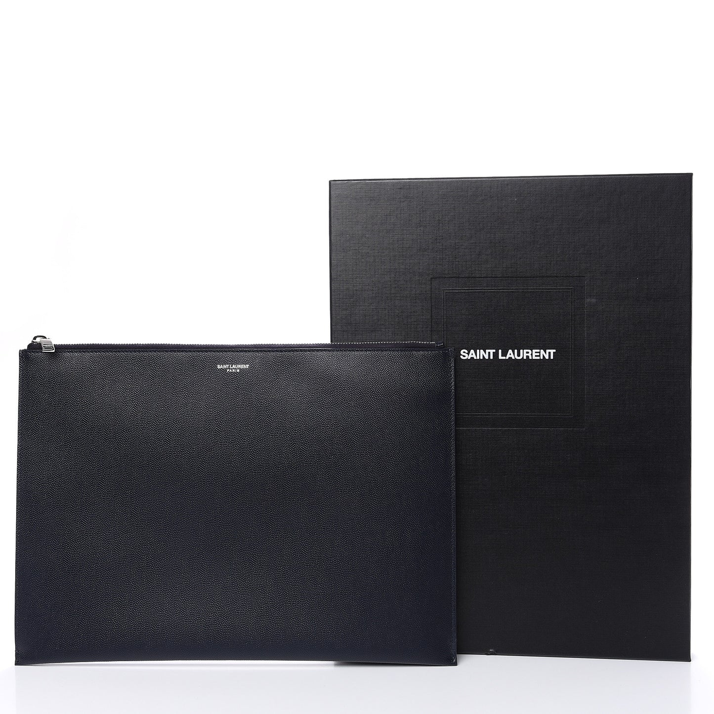 Matte Grain De Poudre Zipped Document Holder Deep Marine