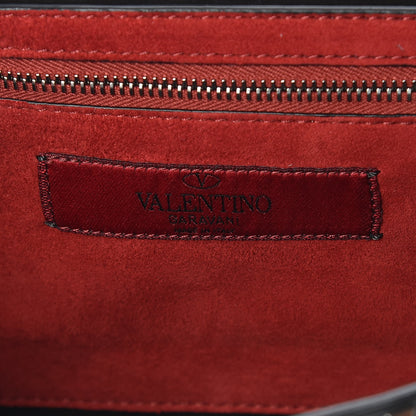 Valentino Garavani Craquele Nappa Beaded Rockstud Spike Wallet on Chain Black 8 of 8