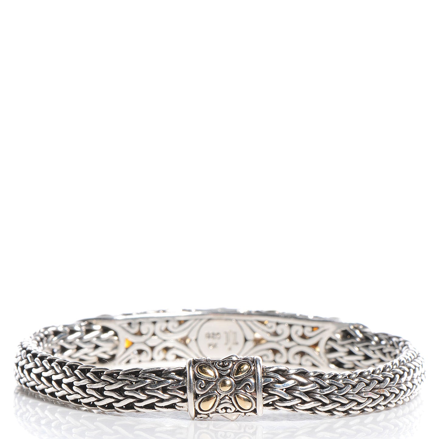 Sterling Silver 18k White Gold Citrine Classic Bracelet Medium