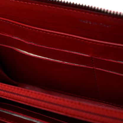 Chanel Lambskin Quilted Gusset Zip Around Wallet Red 21 of 25