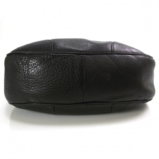 Vitello Daino Shoulder Bag Black
