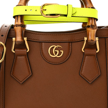 Gucci Wonka Grain Calfskin Mini Diana Tote Bag Cuir Yellow Fluo 8 of 10