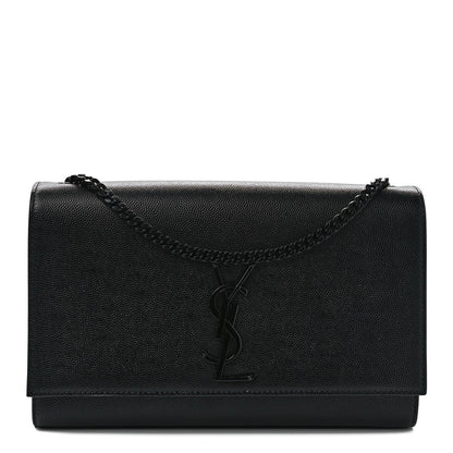 Saint Laurent Grain De Poudre Medium Classic Monogram Kate Satchel Black 1 of 9