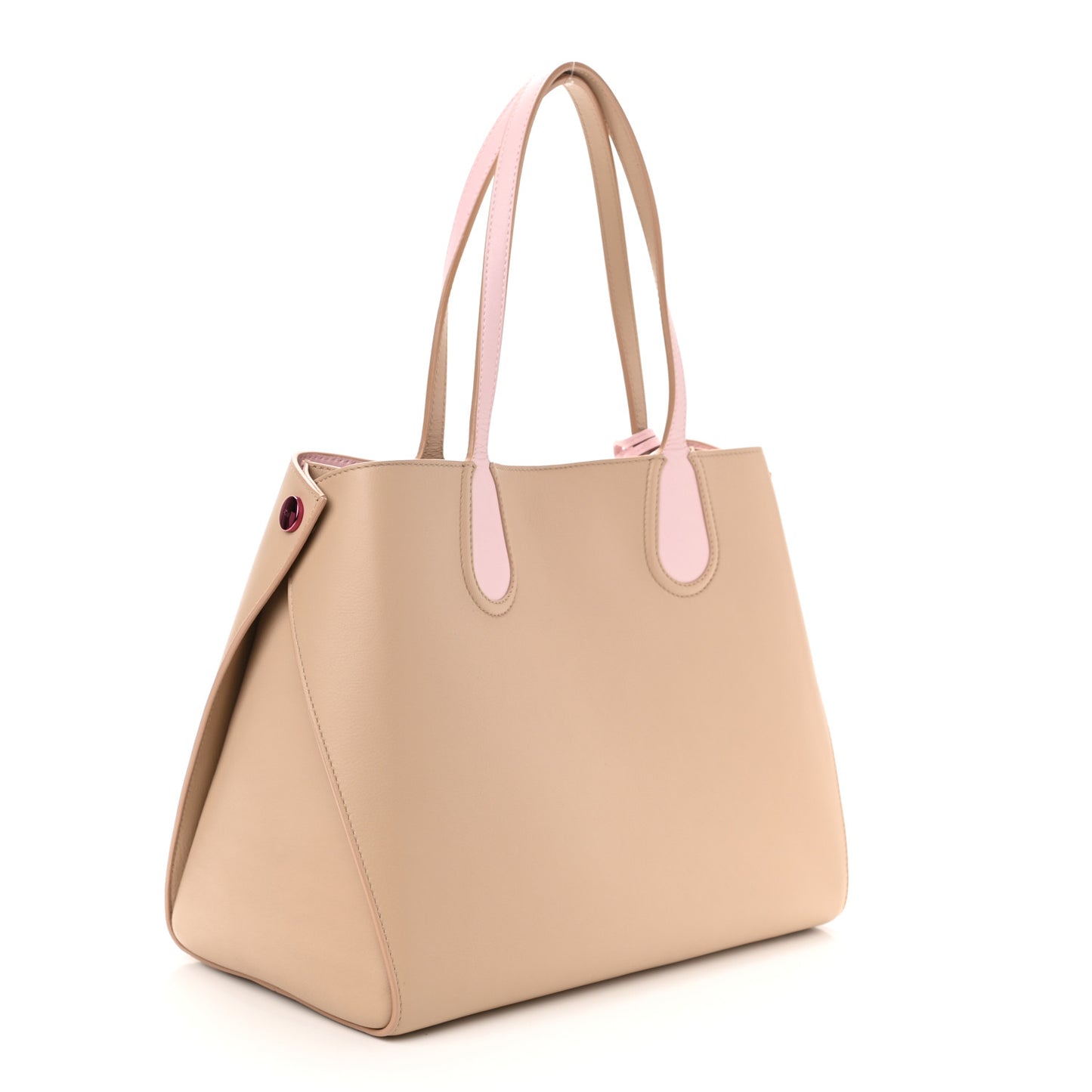 Calfskin Small Addict Shopping Tote Beige Pink