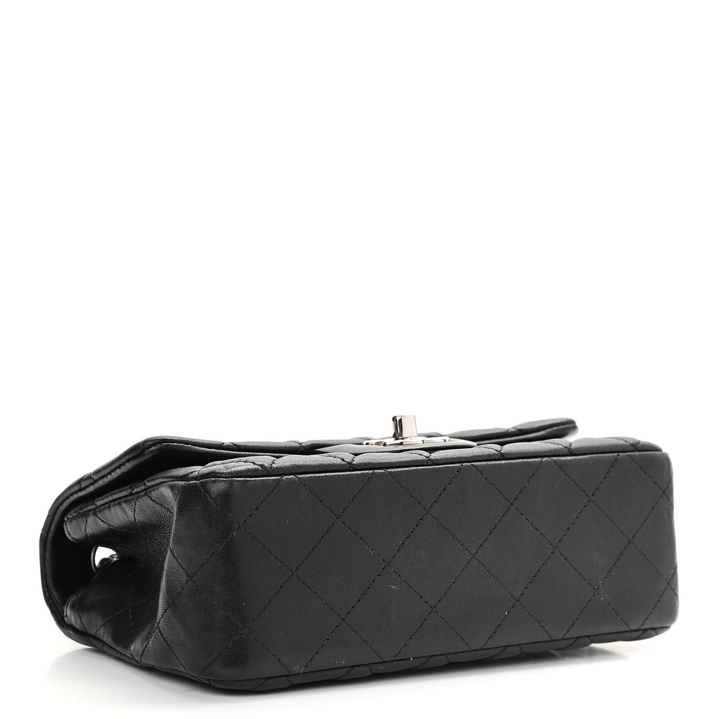 Lambskin Quilted Mini Rectangular Flap Black