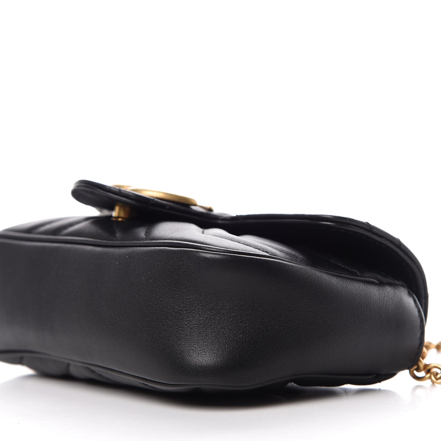 Calfskin Matelasse Super Mini GG Marmont Shoulder Bag Black
