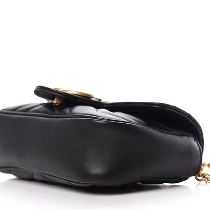 Gucci Calfskin Matelasse Super Mini GG Marmont Shoulder Bag Black 9 of 11