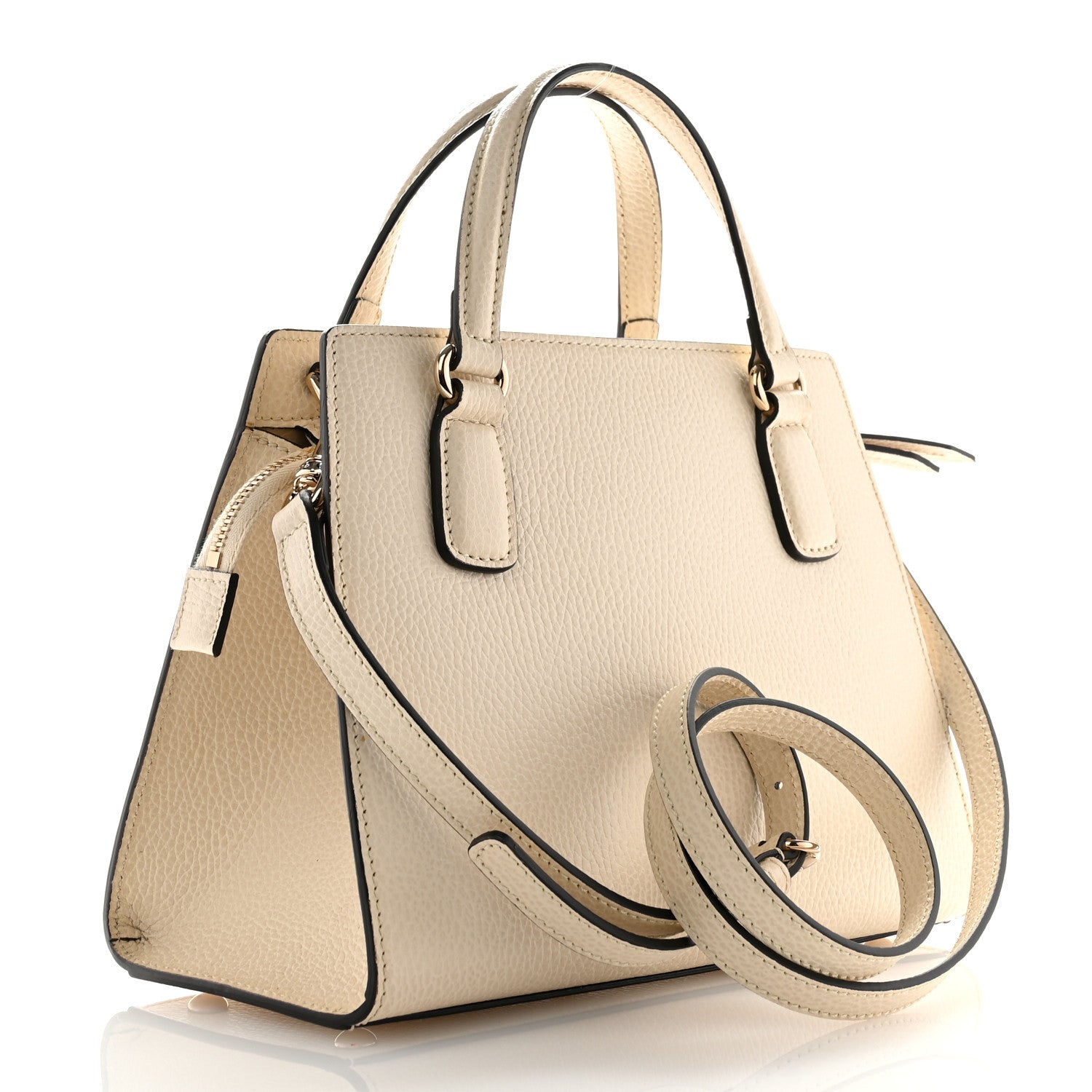 Gucci Dollar Calfskin Medium Soho Top Handle Satchel Ivoire 3 of 10