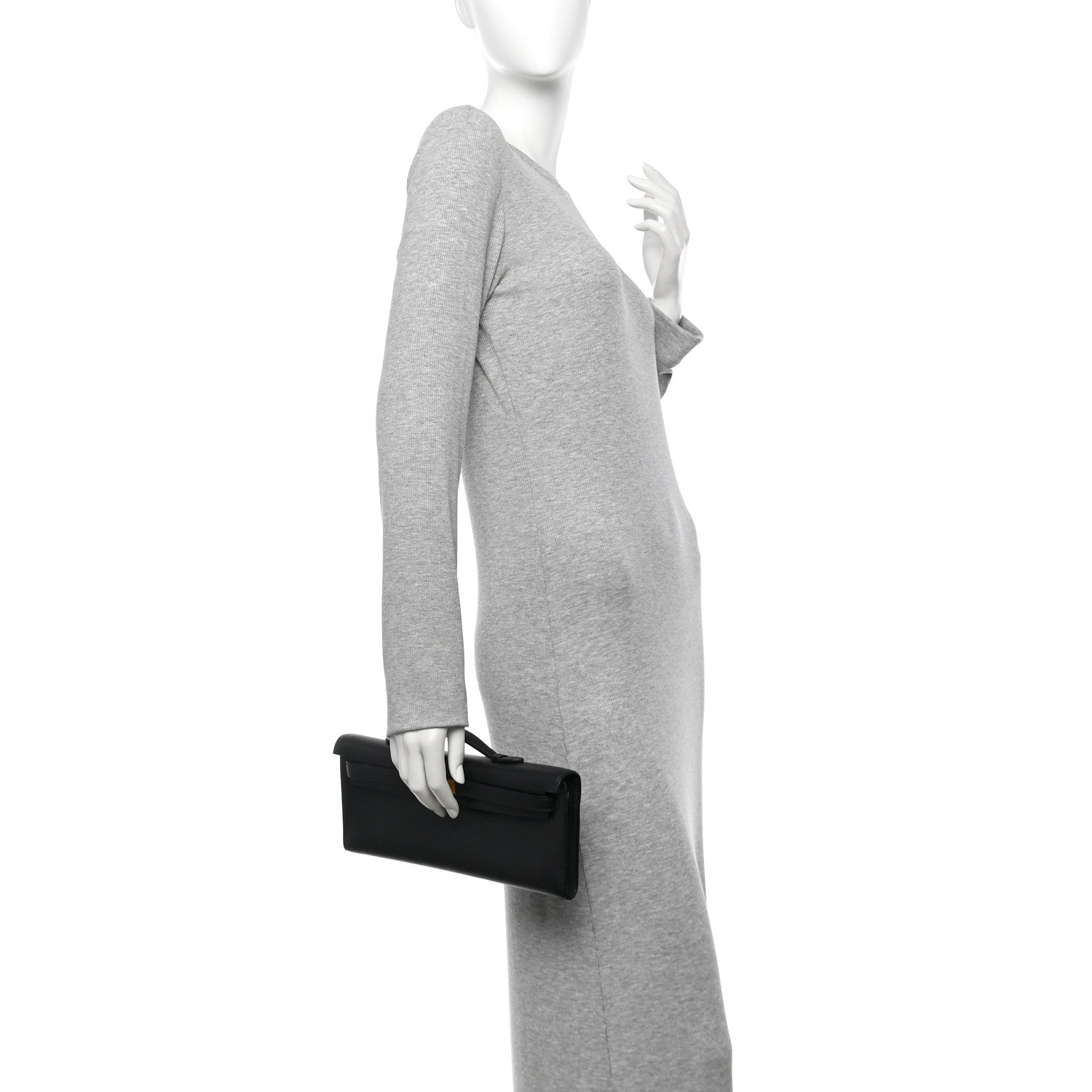 Hermes Swift Kelly Cut Clutch Pochette Black 2 of 11