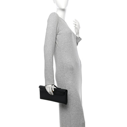 Hermes Swift Kelly Cut Clutch Pochette Black 2 of 11