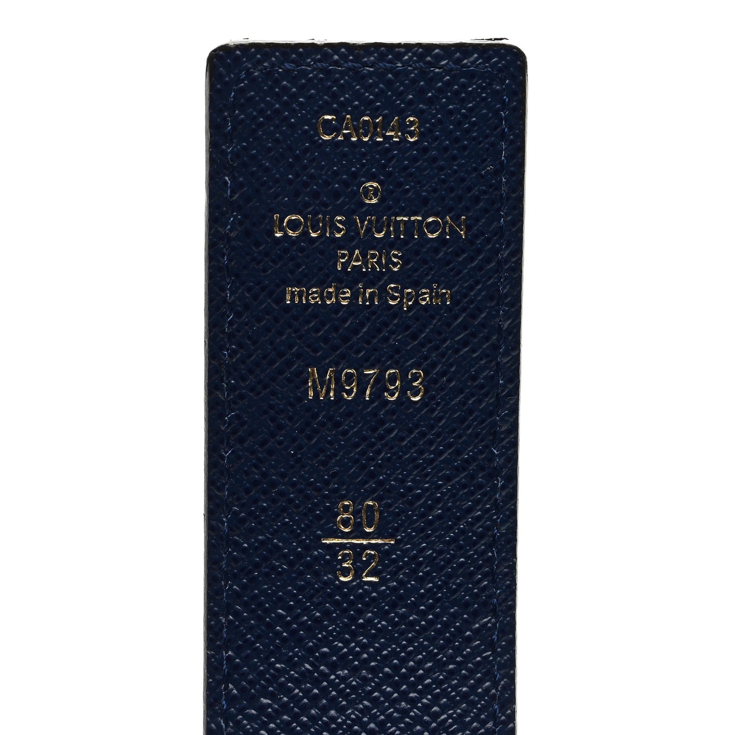 Calfskin Rainbow Monogram 30mm LV Initiales Reversible Belt 80 32 Blue