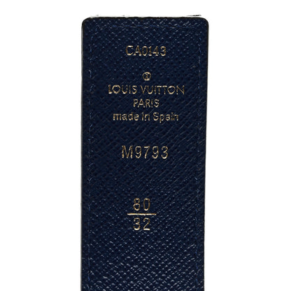Louis Vuitton Calfskin Rainbow Monogram 30mm LV Initiales Reversible Belt 80 32 Blue 3 of 4