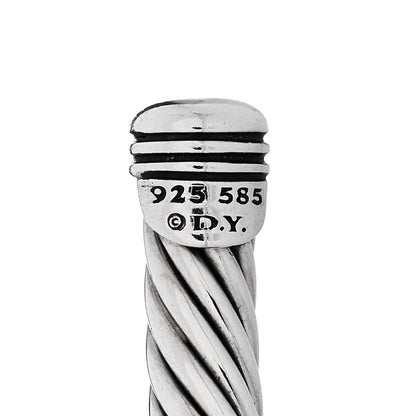 David Yurman Sterling Silver 14K Yellow Gold 5mm X Station Cable Bracelet 3 of 4