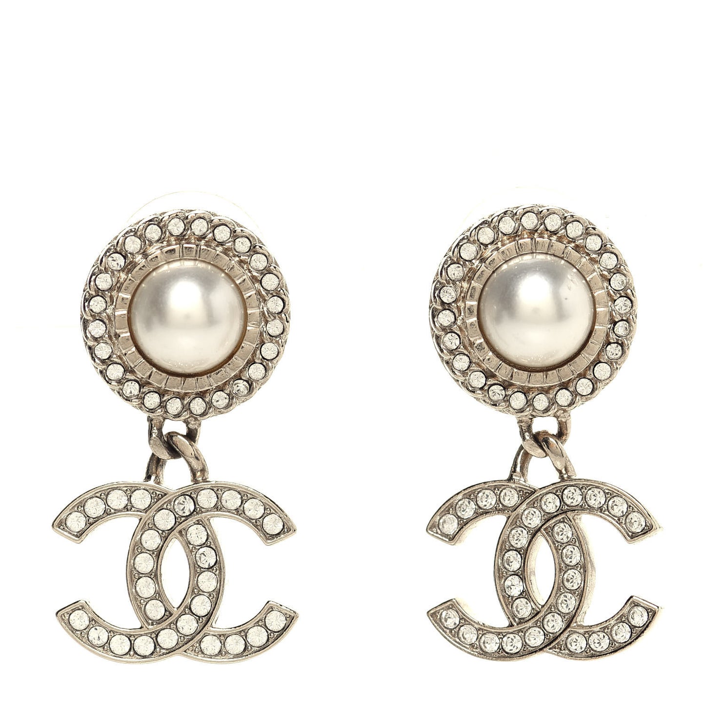 Crystal Pearl Bow-tiful CC Drop Earrings Gold