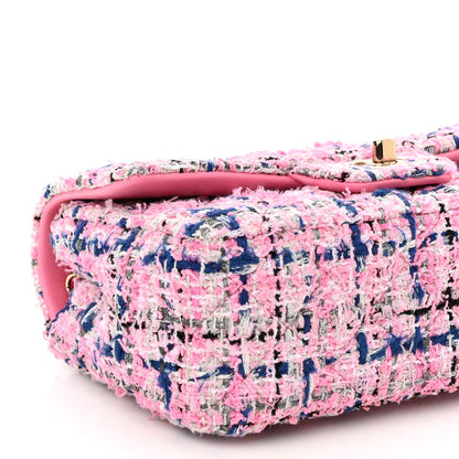 Chanel Tweed Quilted Mini Rectangular Flap Pink Multicolor 9 of 11