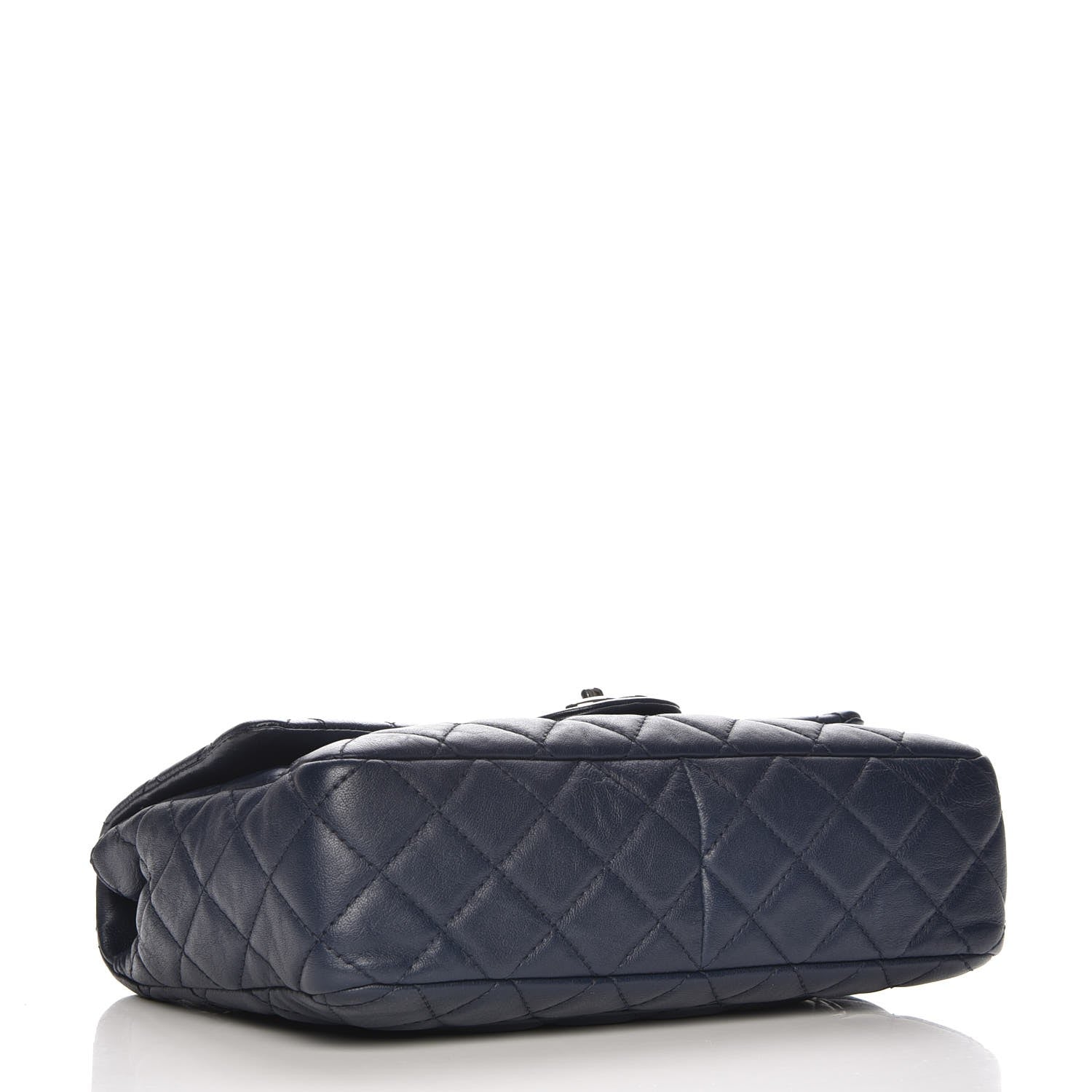 Chanel Washed Lambskin Quilted Jumbo Single Flap Bijoux Chain Navy 4 of 7