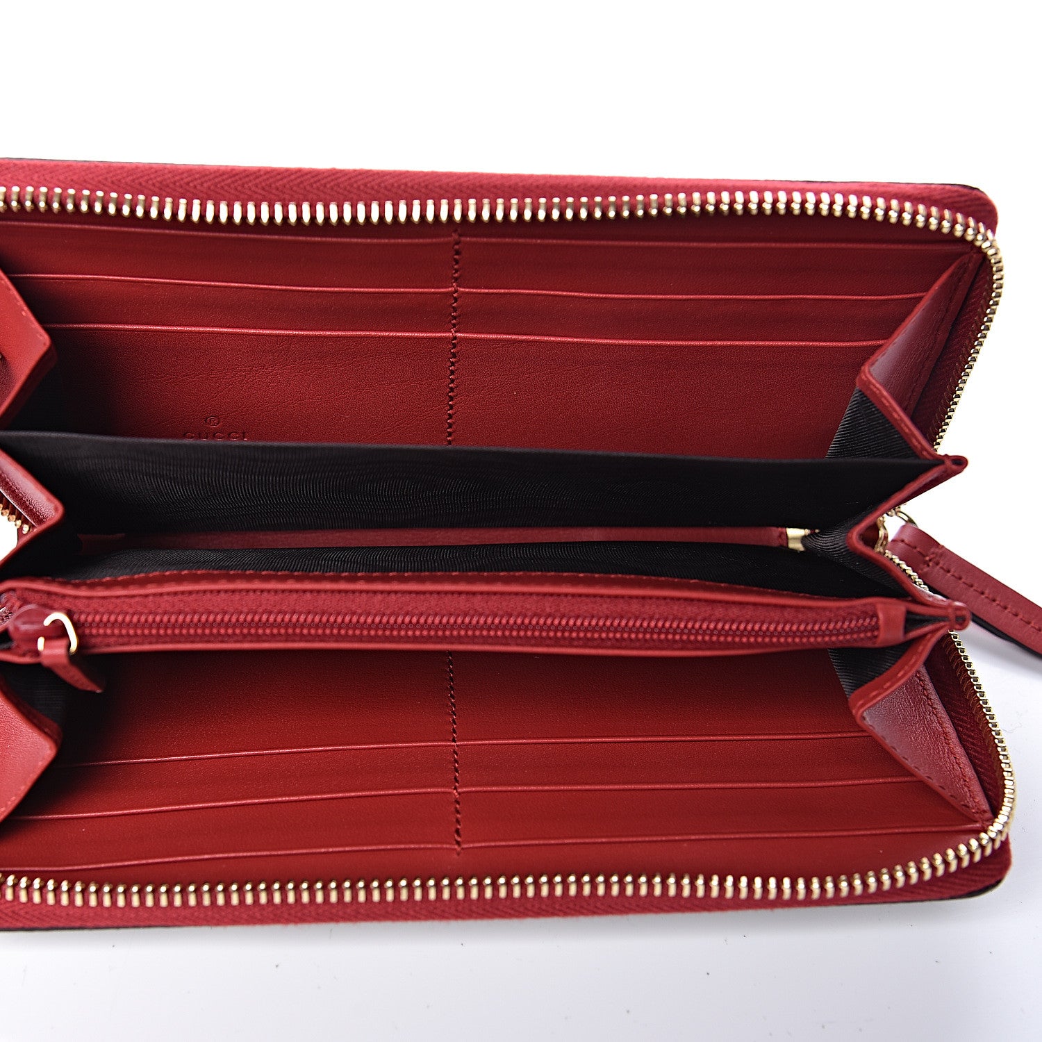 Gucci GG Supreme Monogram Bosco Patch Zip Around Wallet Beige Malva Hibiscus Red 5 of 7