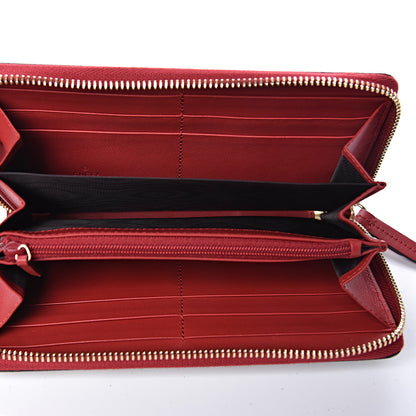 Gucci GG Supreme Monogram Bosco Patch Zip Around Wallet Beige Malva Hibiscus Red 5 of 7