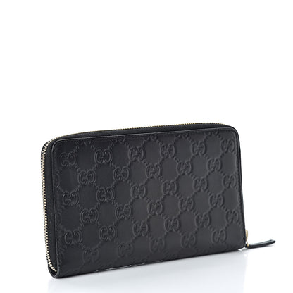Gucci Guccissima Zip Around Travel Wallet Black 3 of 11