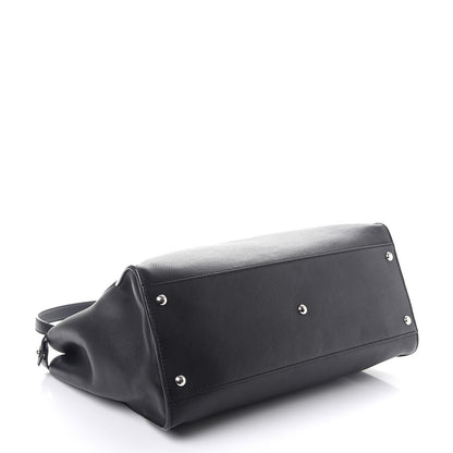 Fendi Vitello Dolce Shiny Nappa Large Peekaboo Iconic Satchel Black Camelia 4 of 13