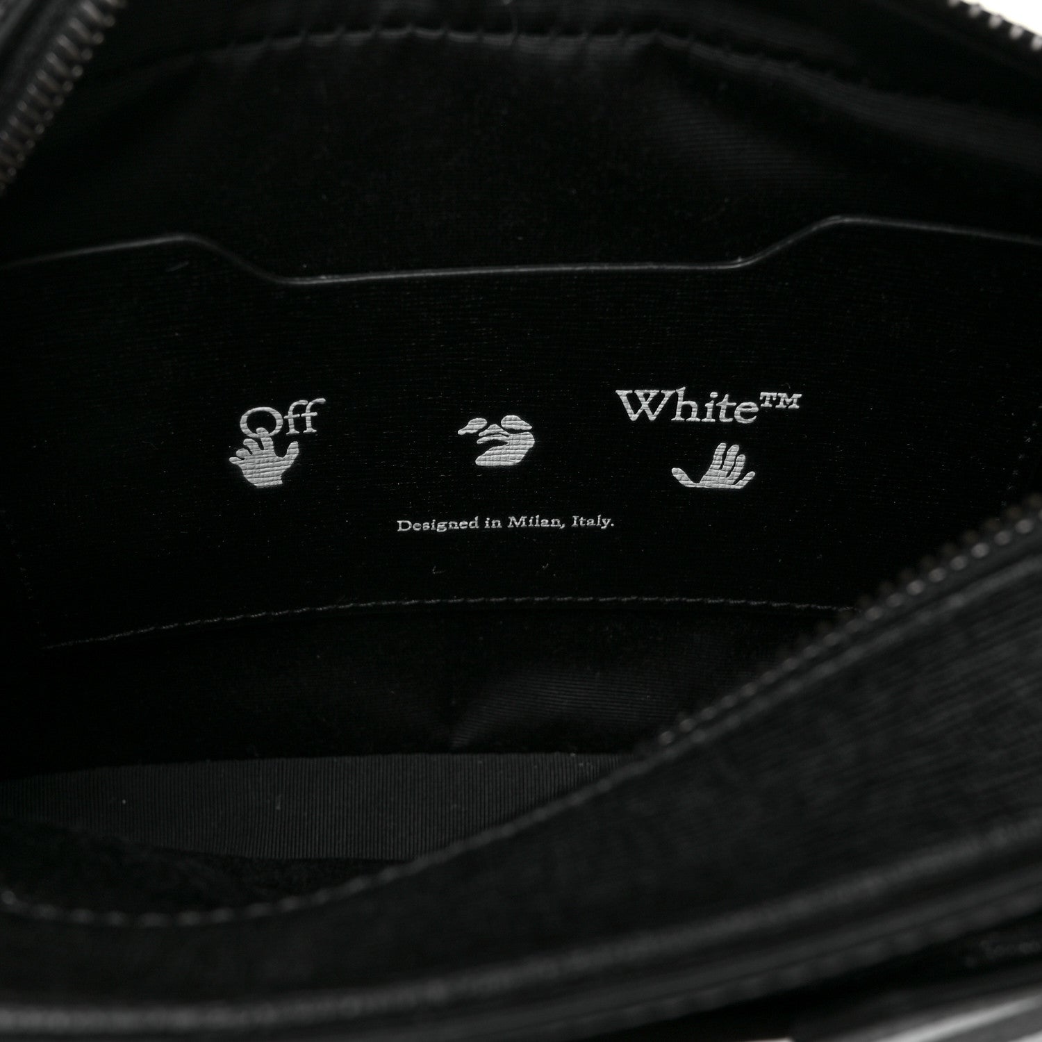 Off-White Saffiano Striped Diag Binder Belt Bag Black White 5 of 8