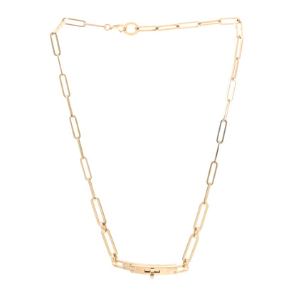 Hermes 18K Yellow Gold Diamond Kelly Chaine Choker Necklace 3 of 4