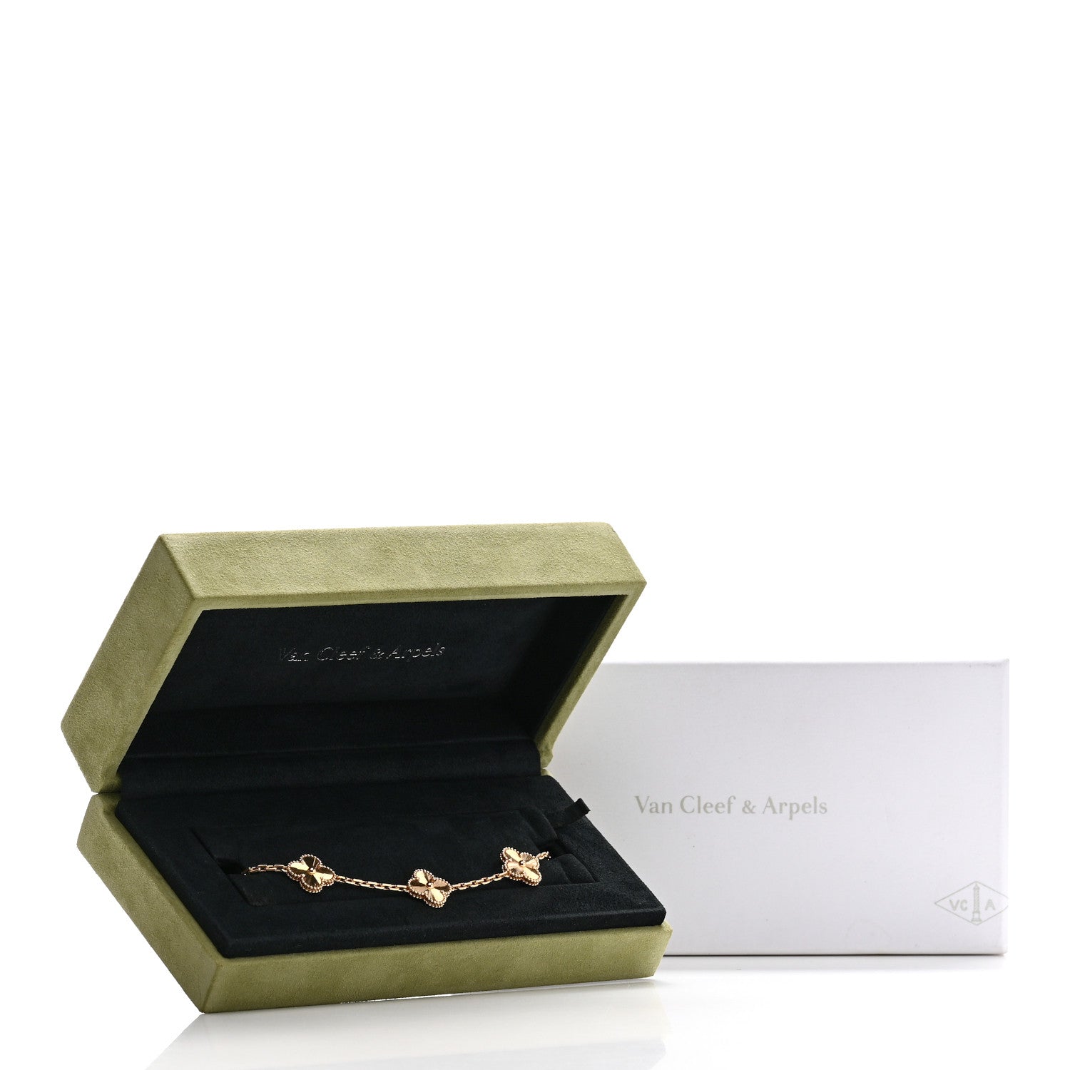 Van Cleef & Arpels 18K Yellow Gold 5 Motifs Guilloche Vintage Alhambra Bracelet 5 of 5