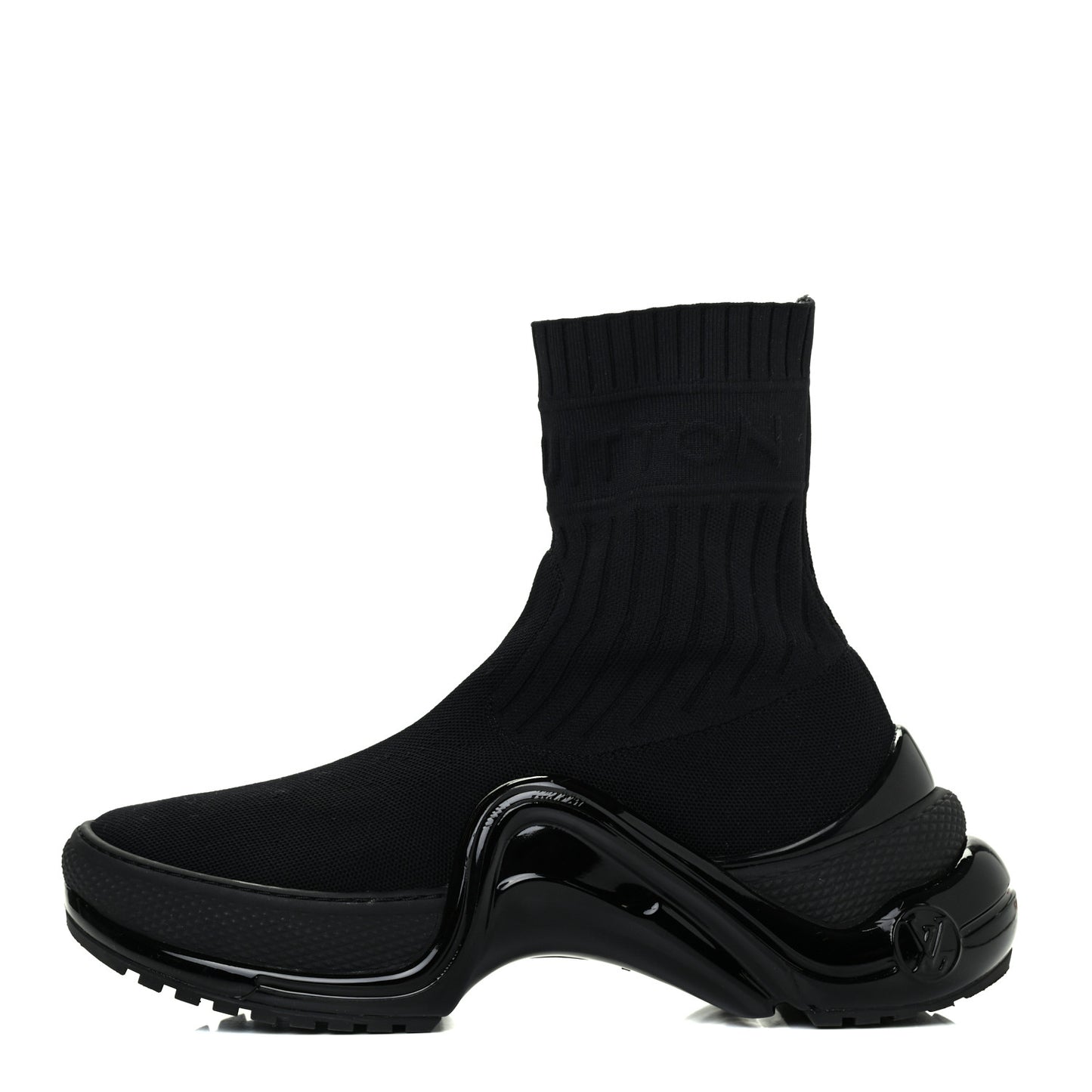 Stretch Textile Patent LV Archlight Sneaker Boots 38 Black