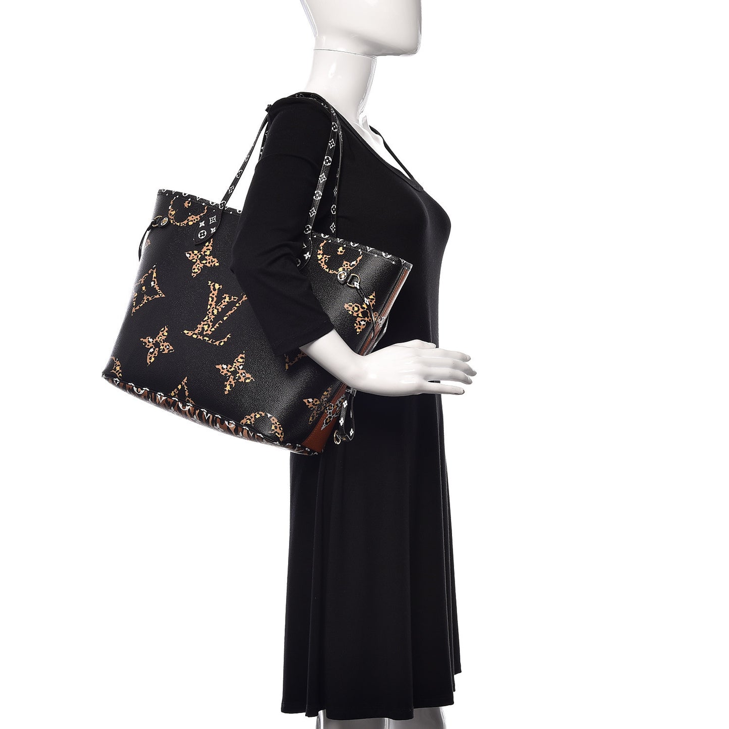 Monogram Giant Jungle Neverfull MM Black