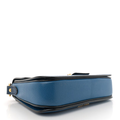 Miu Miu Madras Bicolor Shoulder Bag Marea Cobalt 4 of 15