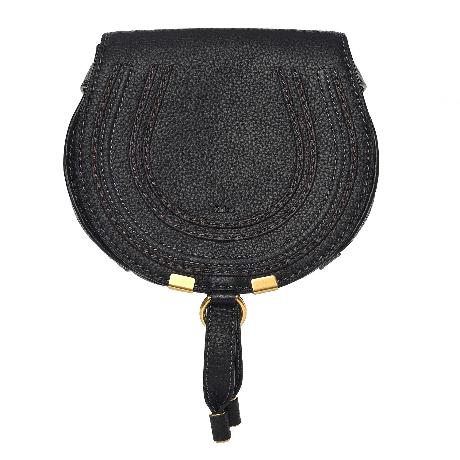 Chloe Calfskin Mini Marcie Round Crossbody Bag Black 1 of 8