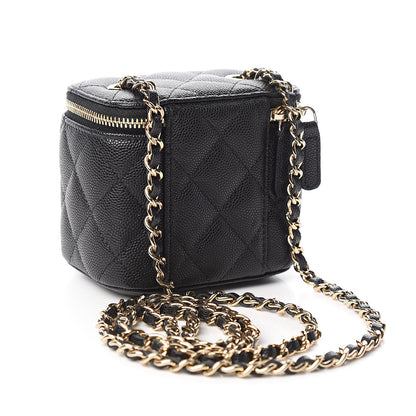 Chanel Caviar Quilted Mini Vanity Case With Chain Black 3 of 10