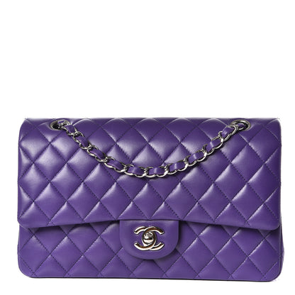 Chanel Lambskin Quilted Medium Double Flap Purple 1 of 13