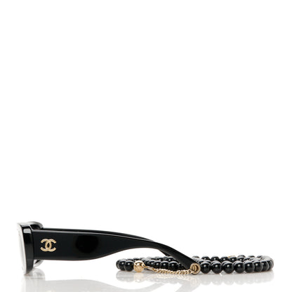 Chanel Acetate Rectangle Sunglasses 5488-A Black 3 of 8