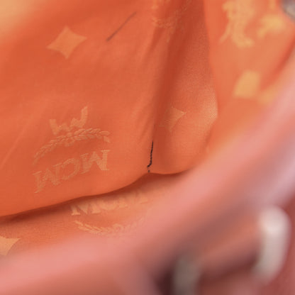 MCM Calfskin Ottomar Monogram Tote Hot Coral 8 of 14