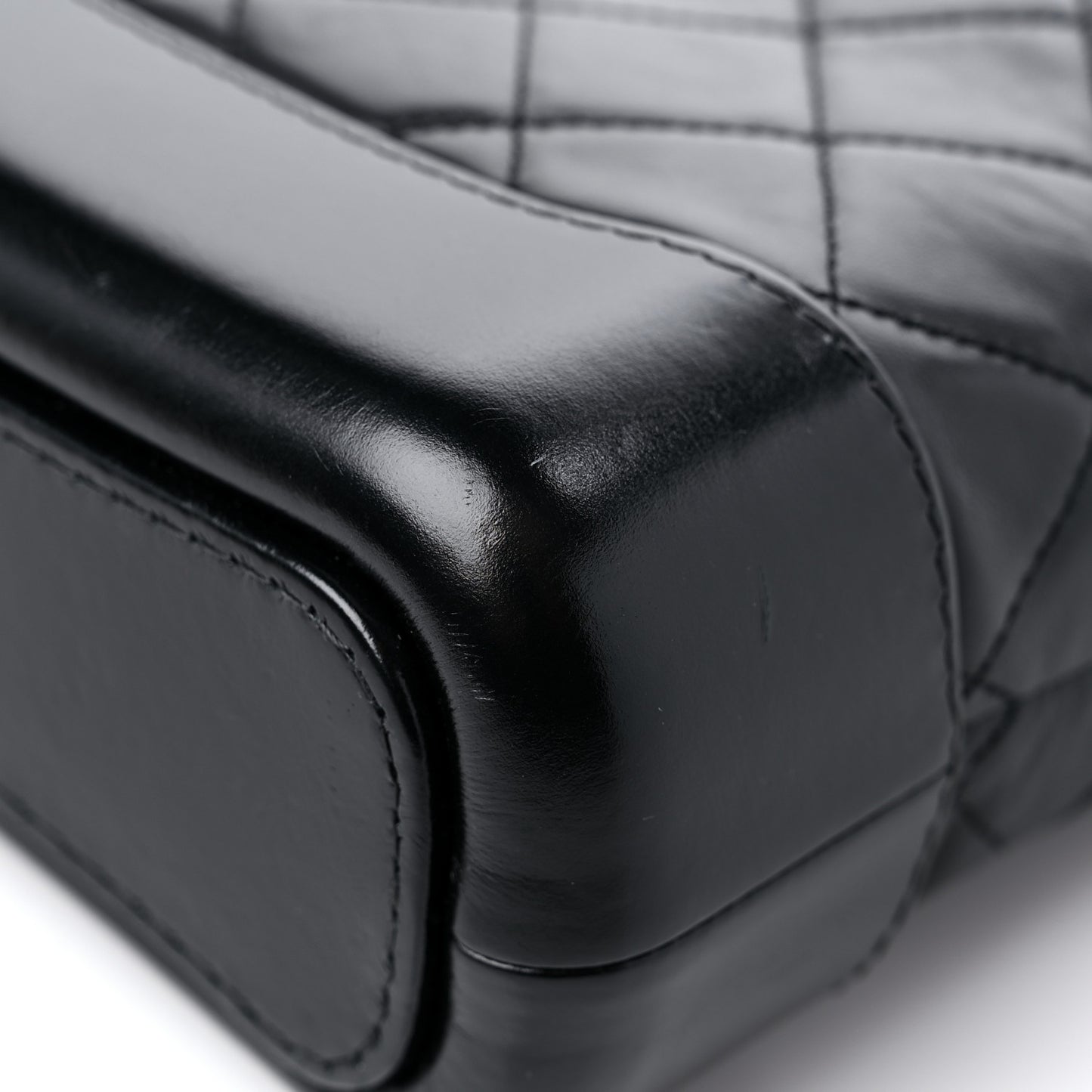 Aged Calfskin Quilted Small Gabrielle Hobo Black