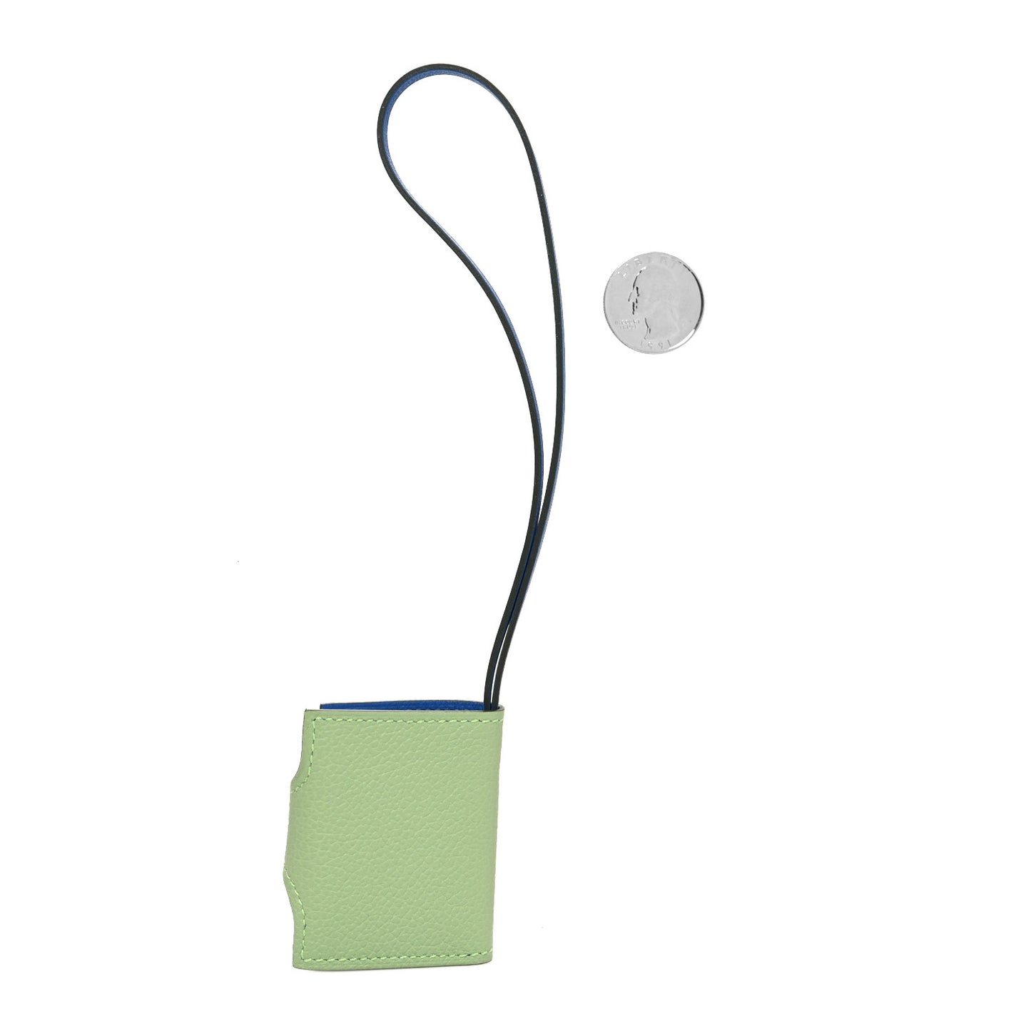 Evercolor Swift Verso Ulysse Nano Bag Charm Vert Criquet Bleu France