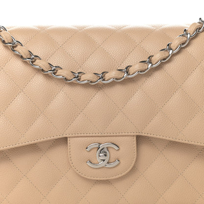 Chanel Caviar Quilted Jumbo Double Flap Beige Clair 8 of 11