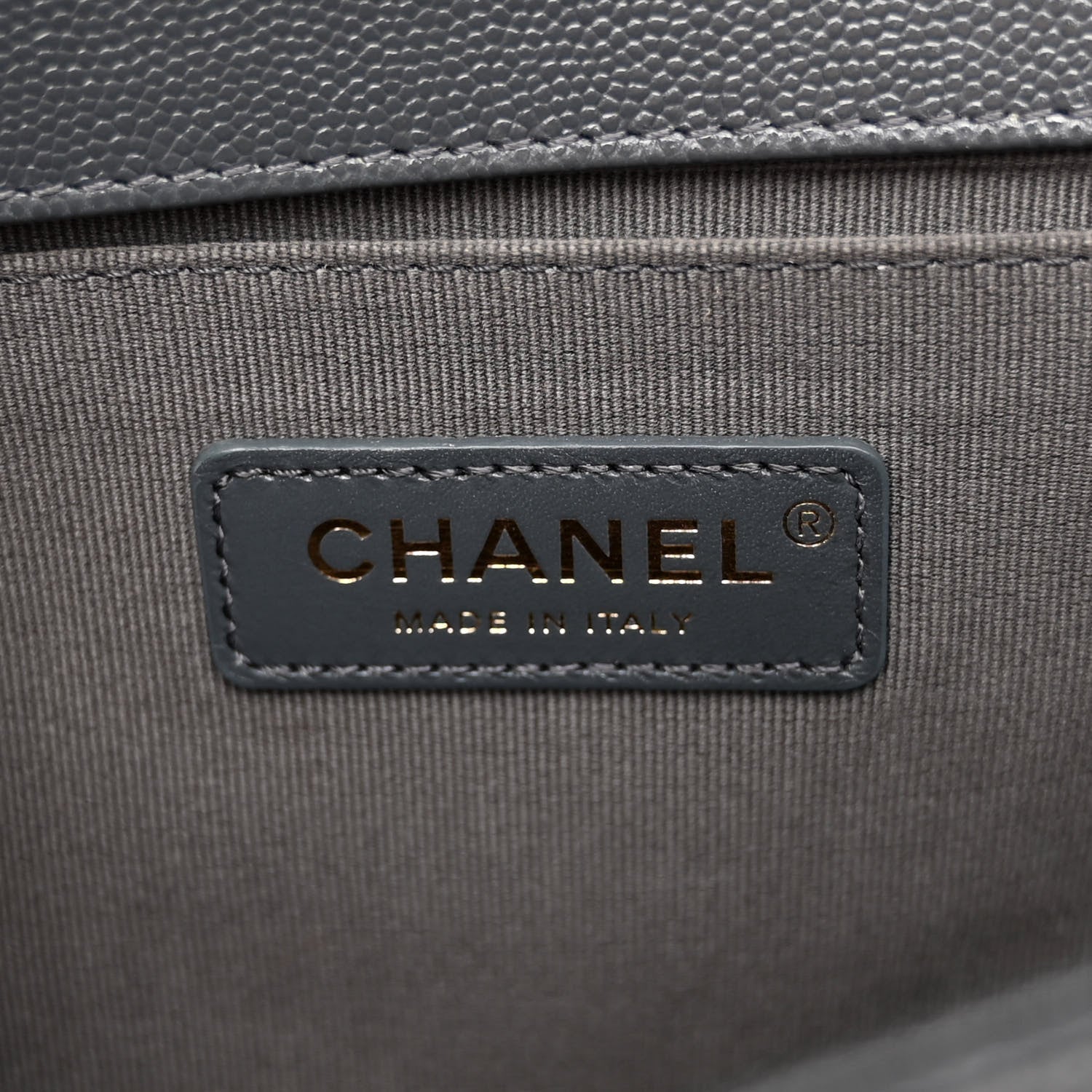 Chanel Caviar Chevron Quilted Medium Boy Flap Dark Grey 6 of 12