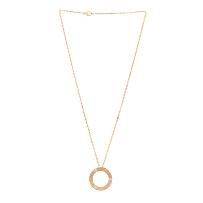 Cartier 18K Pink Gold 3 Diamonds LOVE Pendant Necklace 3 of 7