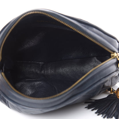 Chanel Lambskin Quilted Tassel Camera Case Navy 5 of 11