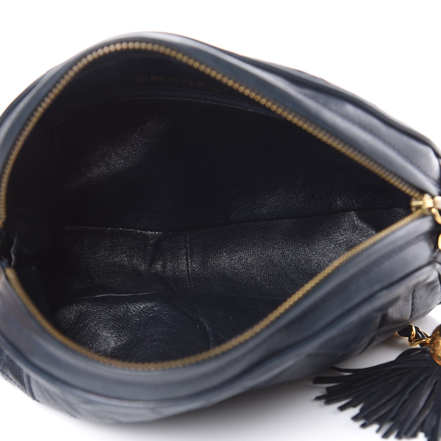 Chanel Lambskin Quilted Tassel Camera Case Navy 5 of 15