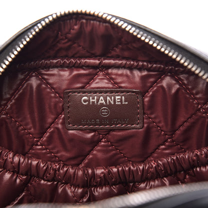 Chanel Lambskin Quilted Medium Curvy Pouch Cosmetic Case Black 6 of 9