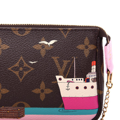 Louis Vuitton Monogram 2016 Christmas Animation Mini Pochette Accessories Rose Ballerine 10 of 11