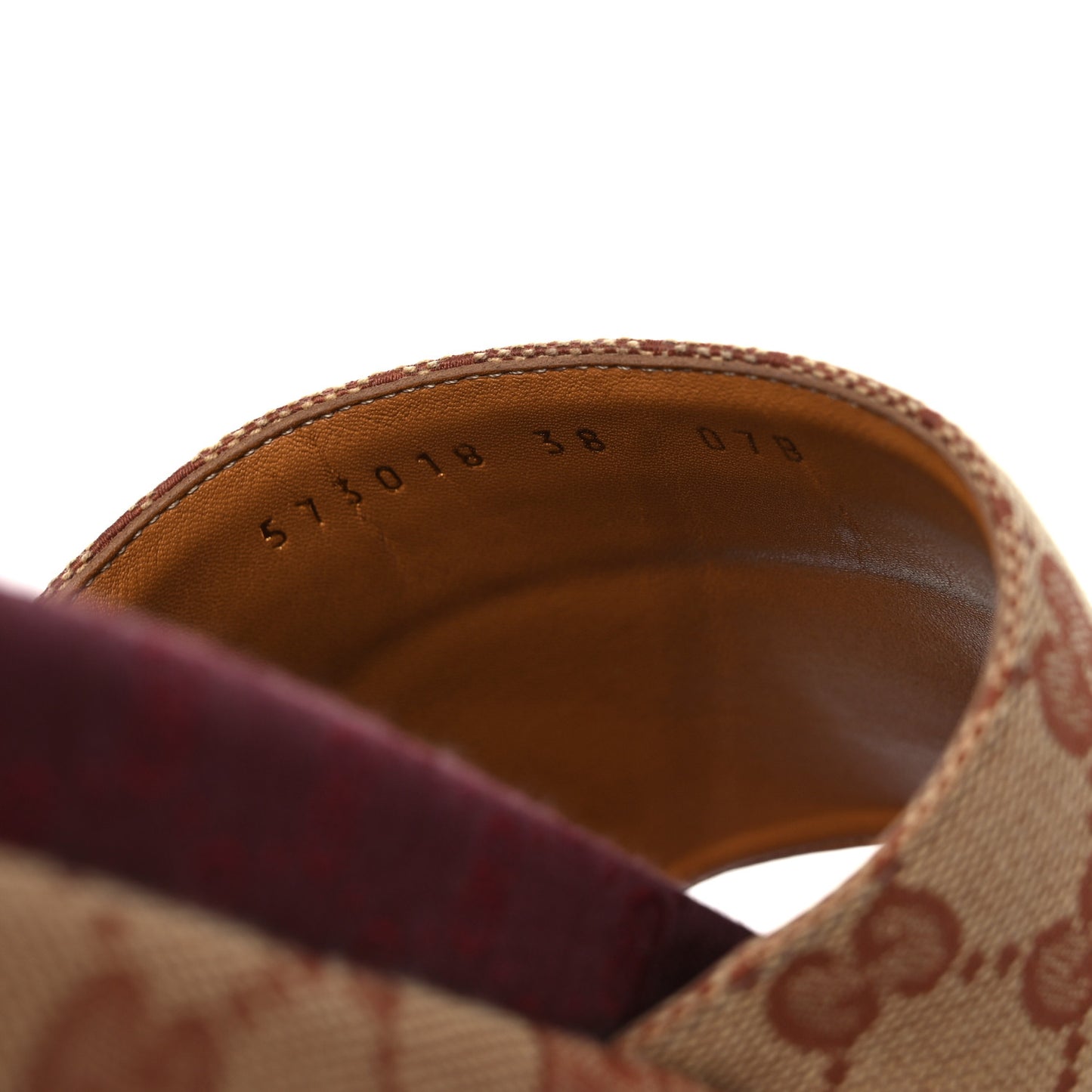Canvas GG Monogram Angelina Platform Slide Sandals 38 Beige Ruggine
