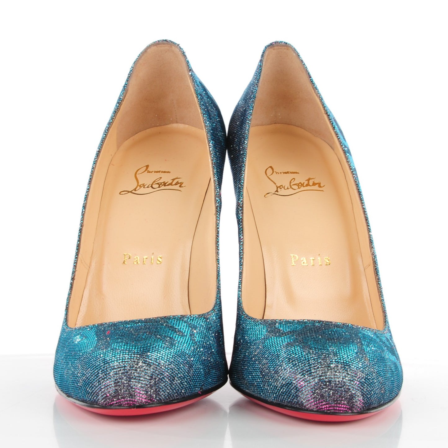 Leopard Lame Fifi 100 Pumps Turquoise Violet 38
