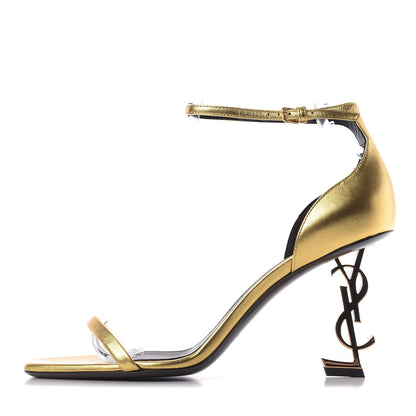 Saint Laurent Calfskin Opyum Sandals 39.5 Oro 1 of 10